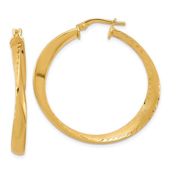 Leslie's Sterling Silver Gold-plated Polished Hoop Earrings Cone Jewelers Carlsbad, NM