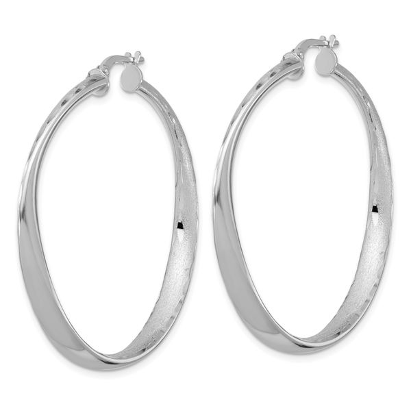 Leslie's Sterling Silver Rhodium-plated Polished Hoop Earrings Image 2 The Hills Jewelry LLC Worthington, OH