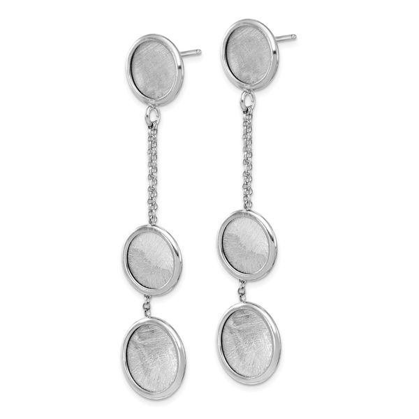 Leslie's Sterling Silver Rh-plated Radiant Essence Polished/Scratch Earring Image 2 Trenton Jewelers Ltd. Trenton, MI