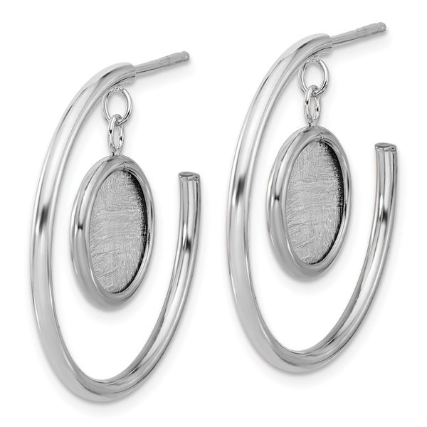 Leslie's Sterling Silver Rh-plated Radiant Essence Polished/Scratch Earring Image 2 Leslie E. Sandler Fine Jewelry and Gemstones rockville , MD