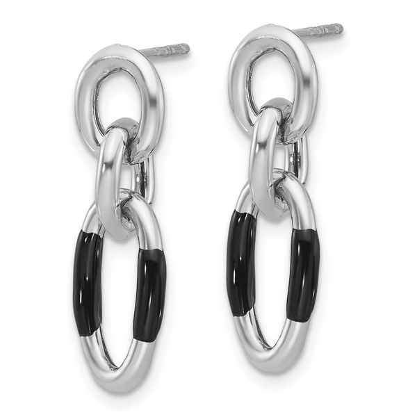 Leslie's Sterling Silver Rhodium-plated with Enamel Dangle Post Earrings Image 2 Peran & Scannell Jewelers Houston, TX