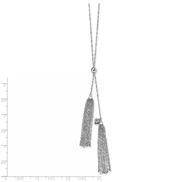 Leslie's Sterling Silver Polished Adjustable Tassel Necklace