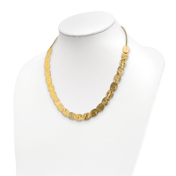 Gold-Tone Sterling Silver Textured Necklace Image 4 Brummitt Jewelry Design Studio LLC Raleigh, NC