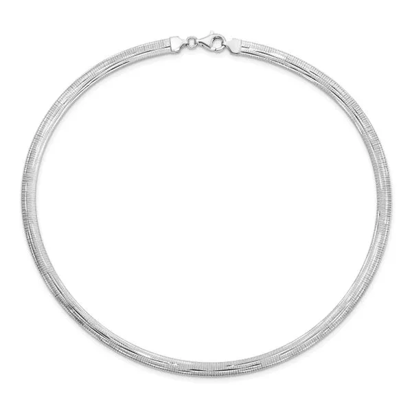 Leslie's Sterling Silver Rhod-plated Polished Textured Rever