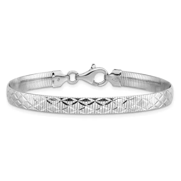 Leslie's Sterling Silver Rhod-plated Polished Textured Rever