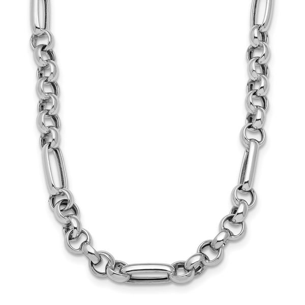Leslie's Sterling Silver Rh-plated Polished Fancy Link Necklace The Hills Jewelry LLC Worthington, OH