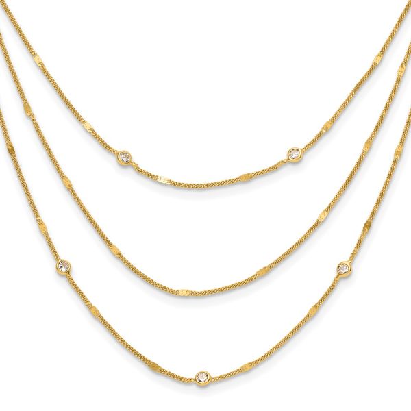 Leslie's Sterling Silver Gold-tone CZ Layered with 1.5in ext. Necklace The Hills Jewelry LLC Worthington, OH