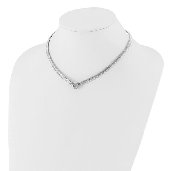 Leslie's Sterling Silver Rhod-plat Texture Wrapped Knot w/2in ext. Necklace Image 3 S.E. Needham Jewelers Logan, UT
