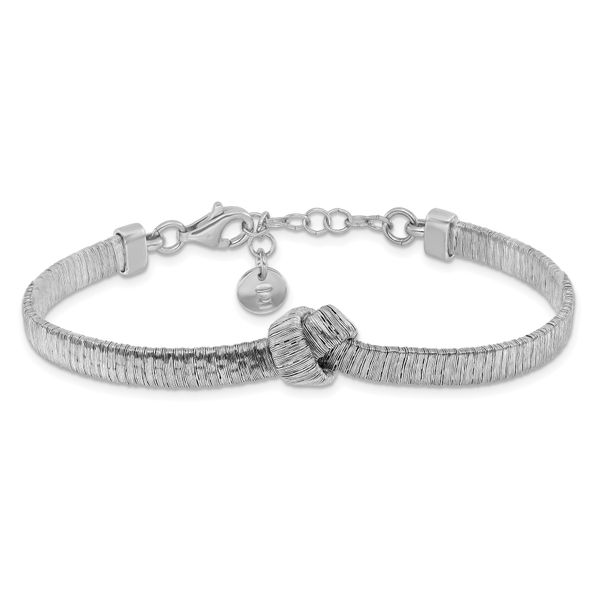Leslie's Sterling Silver Rh-plate Texture Wrapped Knot w/1in ext. Bracelet Image 3 Conti Jewelers Endwell, NY