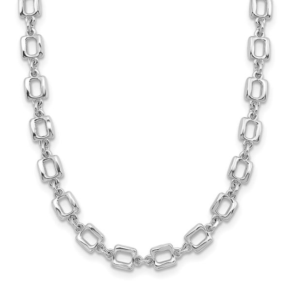 Leslie's Sterling Silver Rhodium-plated Square Link w/2in ext. Necklace William Jeffrey's, Ltd. Mechanicsville, VA