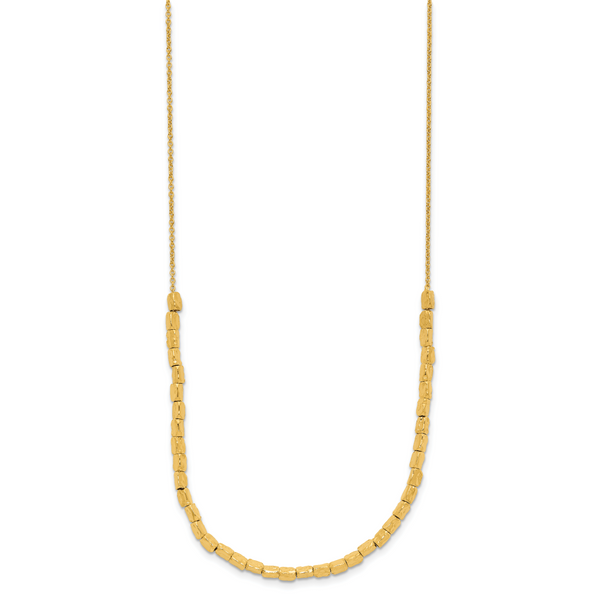 Leslie's Sterling Silver Gold-plated Polished/Hammered w/2in ext. Necklace Image 2 Minor Jewelry Inc. Nashville, TN