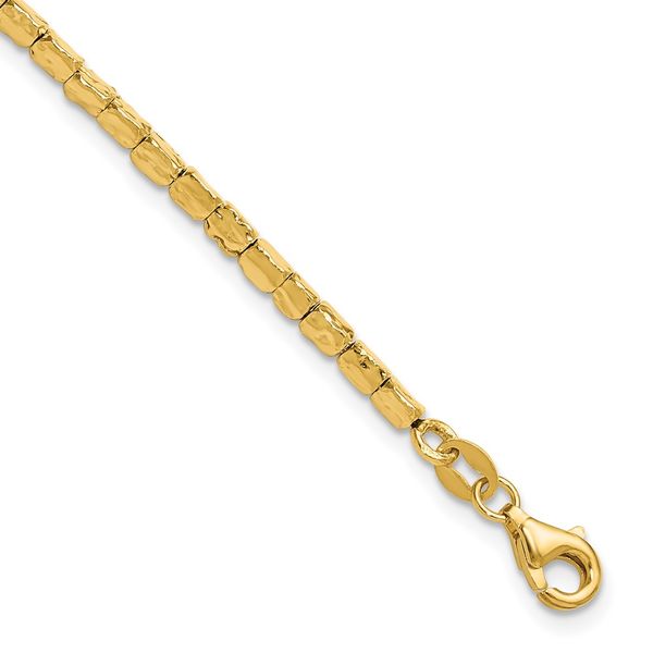Leslie's Sterling Silver Gold-plated Polished/Hammered w/1in ext. Bracelet John E. Koller Jewelry Designs Owasso, OK