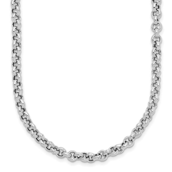 Leslie's Sterling Silver RH-plated Fancy Link Necklace Valentine's Fine Jewelry Dallas, PA