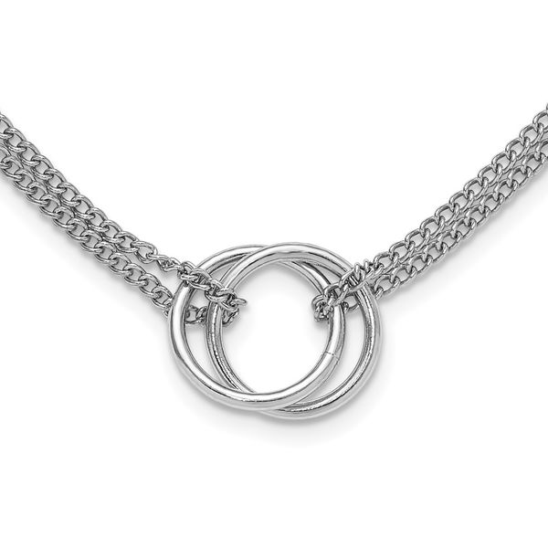 Leslie's Sterling Silver RH-plated Multi-Strand Circles w/ 2in ext. Necklac Carroll's Jewelers Doylestown, PA