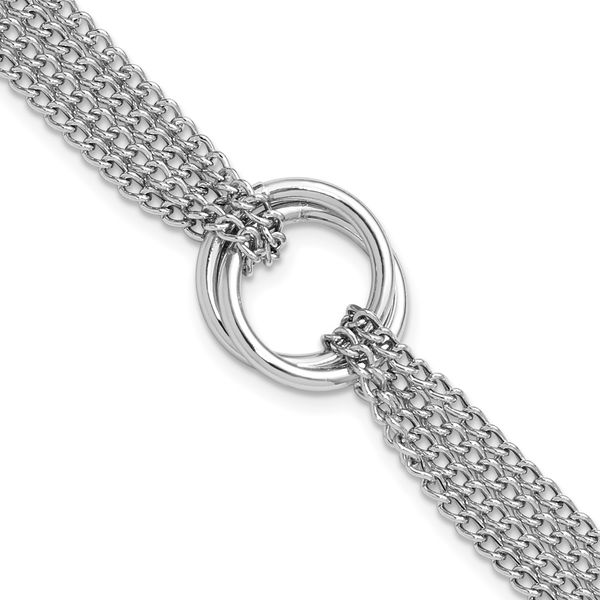 Sterling Silver RH-plated Multi-Strand Circles w/ 1in ext. Bracele Johnson Jewellers Lindsay, ON