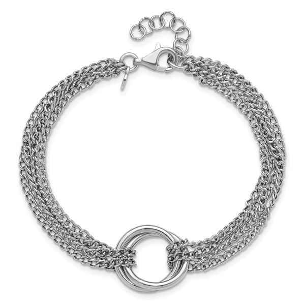 Leslie's Sterling Silver RH-plated Multi-Strand Circles w/ 1in ext. Bracele Image 4 Cone Jewelers Carlsbad, NM
