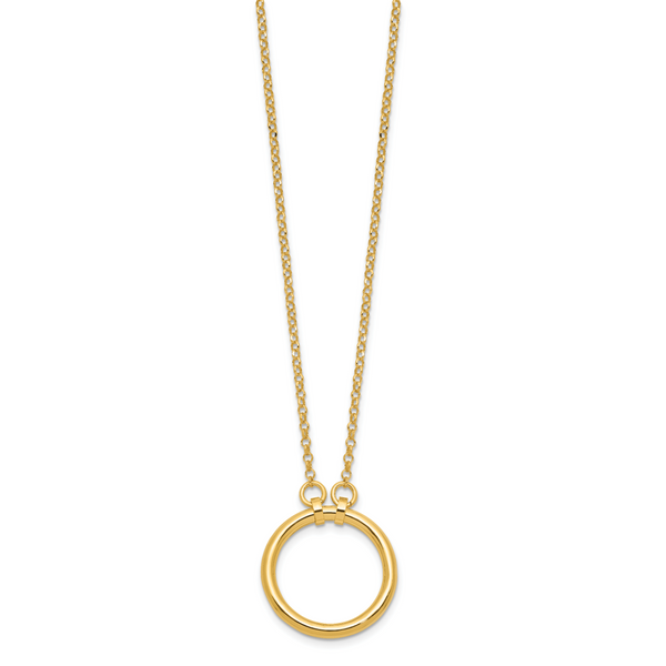Leslie's Sterling Silver Gold-tone Polished Circle w/ 2in ext. Necklace Image 2 Minor Jewelry Inc. Nashville, TN