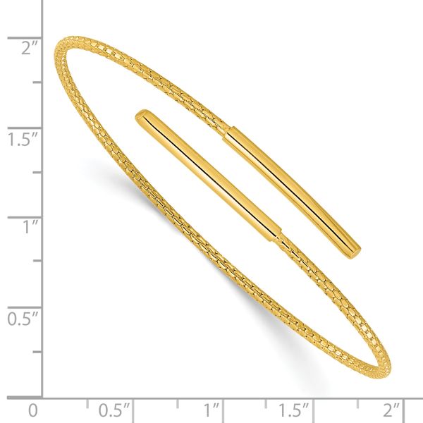 Sterling Silver Gold-plated Polished Bypass Cuff Bangle Image 3 Z's Fine Jewelry Peoria, AZ