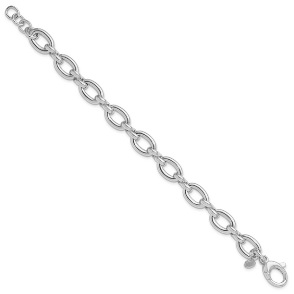 Leslie's Sterling Silver RH-plated Polished Fancy Link w/.25in ext. Bracele Image 2 Atlanta West Jewelry Douglasville, GA