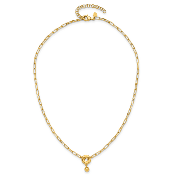 Leslie's Sterling Silver Gold-plated with 2in ext. Circle Necklace Image 4 Conti Jewelers Endwell, NY
