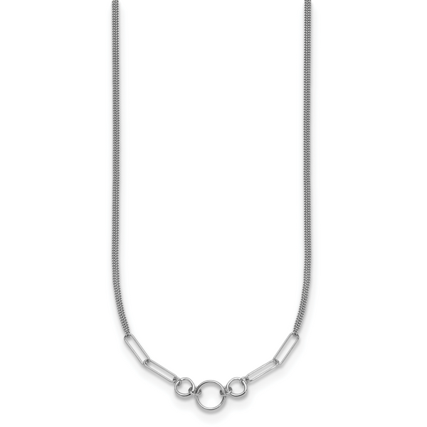 Leslie's Sterling Silver Rh-plated 2-Strand w/1.75in ext. Fancy Necklace Image 2 Arlene's Fine Jewelry Vidalia, GA