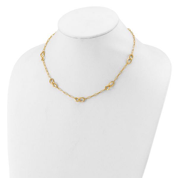 Leslie's Sterling Silver Gold-plated Fancy Link with 1in ext. Necklace Image 3 Conti Jewelers Endwell, NY