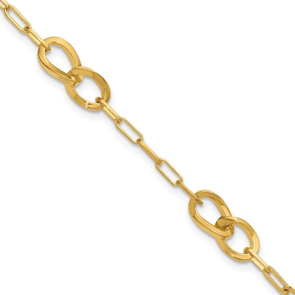 Leslie's Sterling Silver Gold-plated Fancy Link with 1in ext. Bracelet Trenton Jewelers Ltd. Trenton, MI