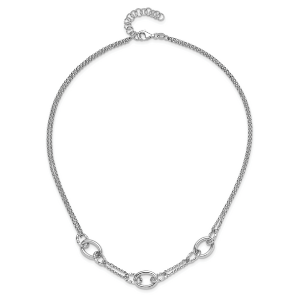 Leslie's Sterling Silver Rhodium-plated Fancy Link with 2in ext. Necklace Image 4 L.I. Goldmine Smithtown, NY