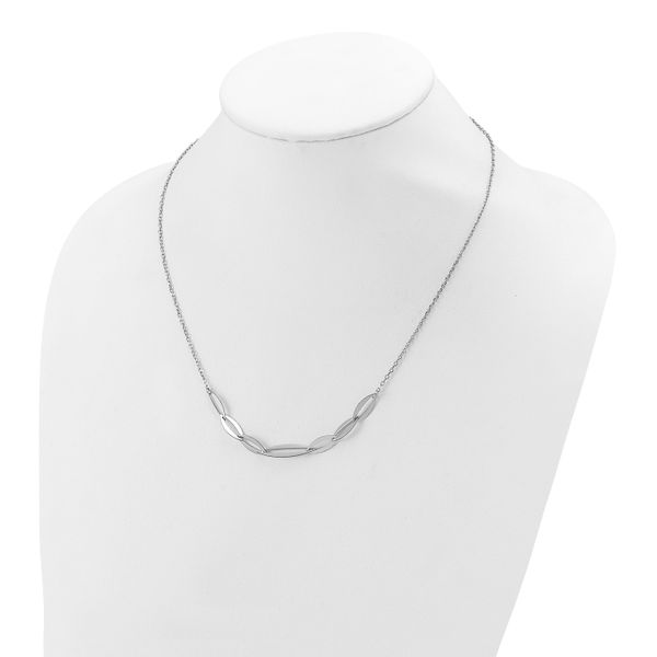 Leslie's Sterling Silver Rhodium-plated with 1.5in ext. Necklace Image 3 Arlene's Fine Jewelry Vidalia, GA