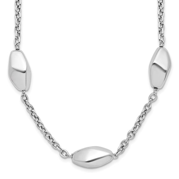 Leslie's Sterling Silver Rhodium-plated Polished with 1.5in ext. Necklace Atlanta West Jewelry Douglasville, GA