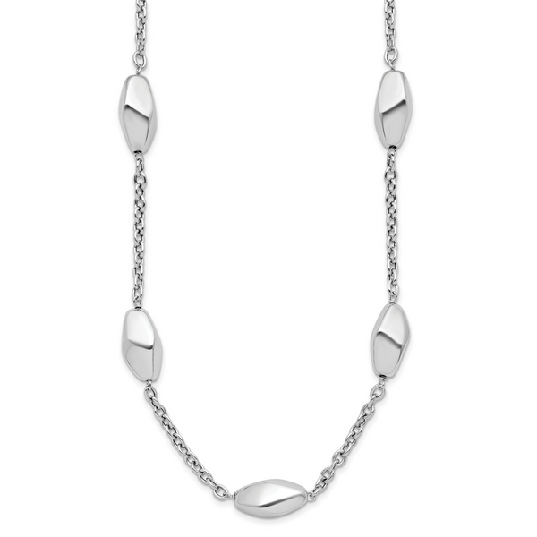 Leslie's Sterling Silver Rhodium-plated Polished with 1.5in ext. Necklace Image 2 James Douglas Jewelers LLC Monroeville, PA