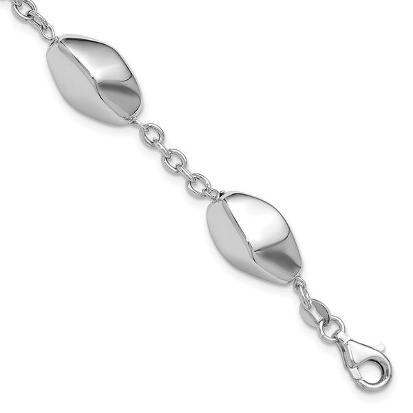Leslie's Sterling Silver Rhodium-plated Polished with .75in ext. Bracelet Leslie E. Sandler Fine Jewelry and Gemstones rockville , MD
