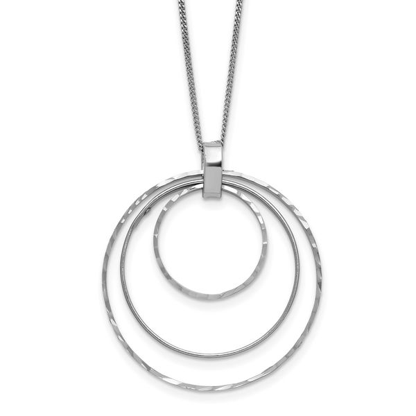 Leslie's Sterling Silver Rhodium-plated D/C Circles Necklace Carroll's Jewelers Doylestown, PA