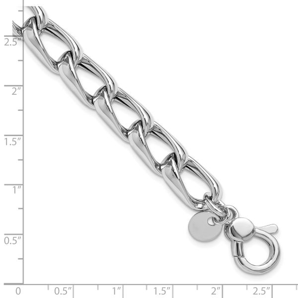 Leslie's SS RH-plated Polished Fancy Link w/.5in ext. Bracelet Image 5 Priddy Jewelers Elizabethtown, KY