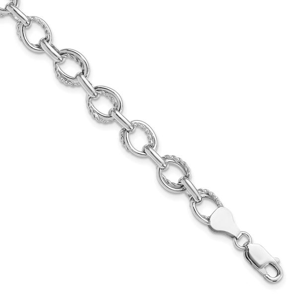 Leslie's 14K White Gold Polished and Textured Shepherd Hook, Falls  Jewelers