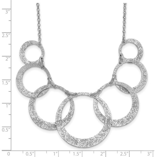 Leslie's SS Radiant Essence Pol/Textured Circles w/ 2in Ext. Necklace Image 5 K. Martin Jeweler Dodge City, KS