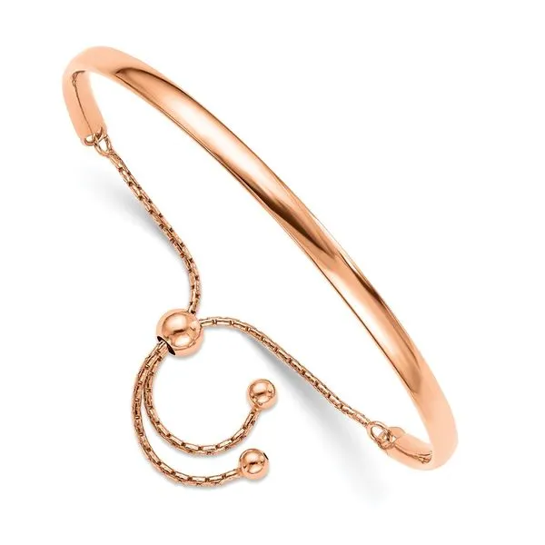 Sterling Silver Rose Gold plated Polished Adjust Bangle Conti