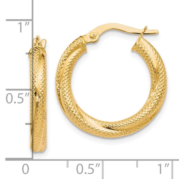 Leslie's 10K Textured Hinged Hoop Earrings Image 4 The Hills Jewelry LLC Worthington, OH