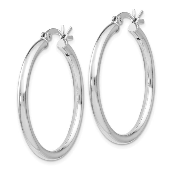Sterling Silver Large Polished Hoop Earrings