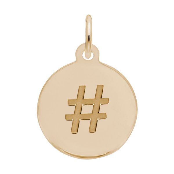 Petite Initial Disc - Hashtag/Pound Symbol The Jewelry Source El Segundo, CA