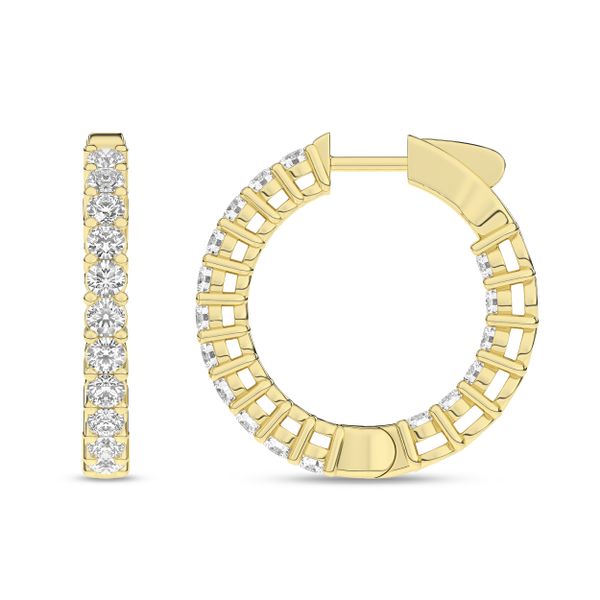 Inside Out Hoop Earrings (Round Shape) Image 2 Gala Jewelers Inc. White Oak, PA