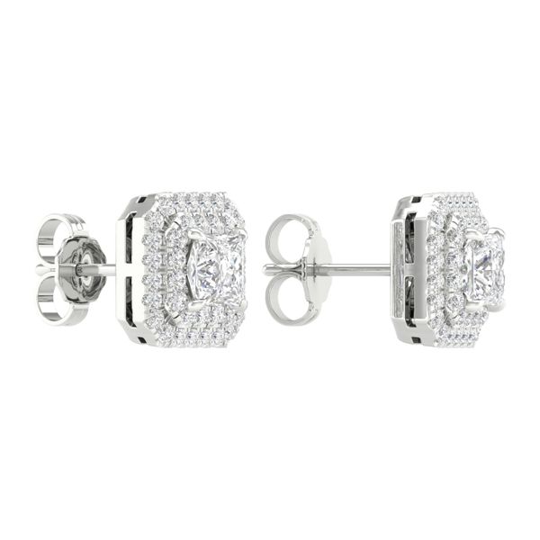 Double Halo Earring (Princess) Image 3 Gala Jewelers Inc. White Oak, PA