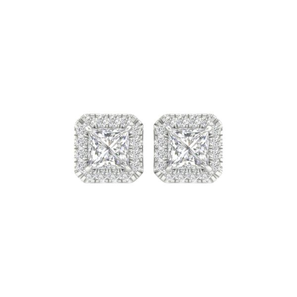 Halo Earrings (Princess) Image 4 Cellini Design Jewelers Orange, CT