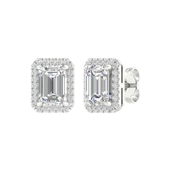 Halo Earrings (Emerald) Image 2 Gala Jewelers Inc. White Oak, PA