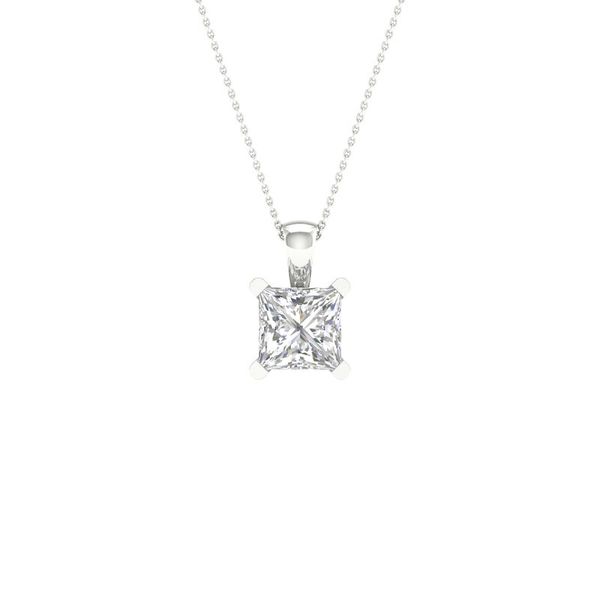 Diamond Solitaire Pendants Princess Cellini Design Jewelers Orange, CT