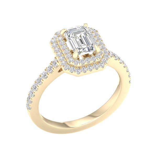 Double Halo Engagement Ring (Emerald) Image 2 Gala Jewelers Inc. White Oak, PA