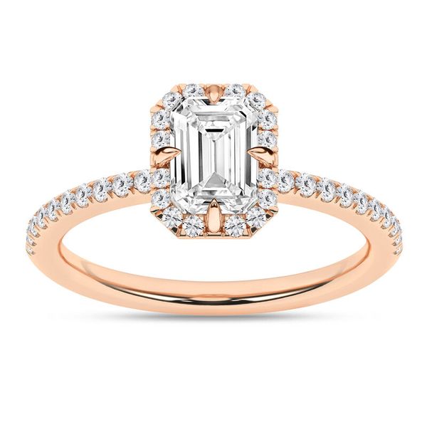 East West Prong Engagement Ring (Round Halo) Cellini Design Jewelers Orange, CT