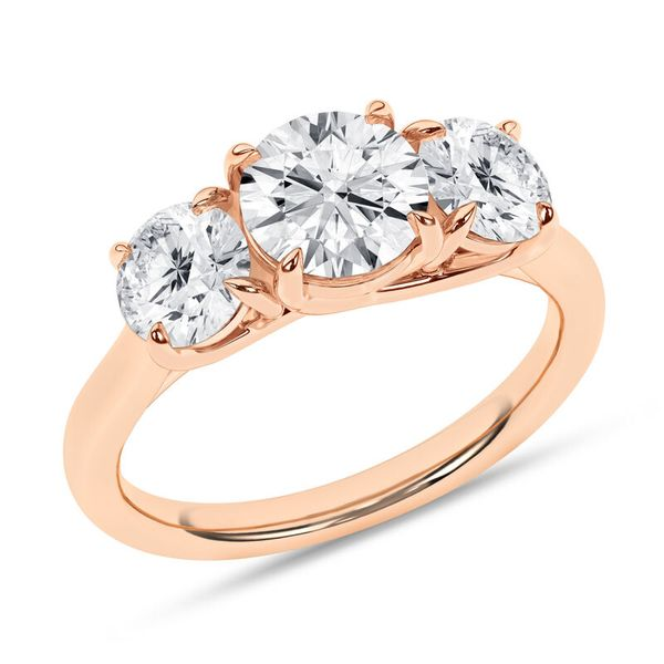 Large Oval Grey Spinel Ring in 14k Rose Gold 3 Stone Engagement Ring | La  More Design