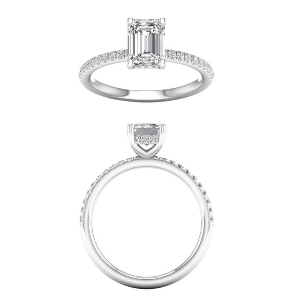 Hidden Halo Engagement Ring (Emerald) Image 2 Cellini Design Jewelers Orange, CT