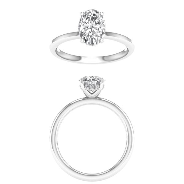 Hidden Halo Plain Shank Engagement Ring - Main Image